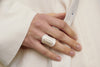 OLIO E ACETO Silver White Cave Wide Ring OA08F09 POEA4